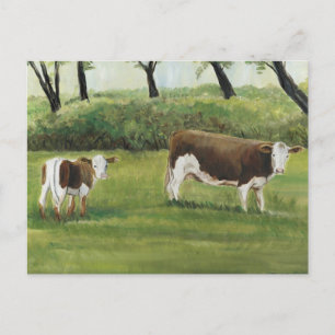 Steer en Calf Art Briefkaart