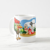 Steer en rooster op het Boerderij Koffiemok (Voorkant links)