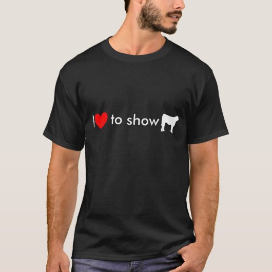 Steer-koe-wit, Heart, ik, naar show T-shirt (Voorkant)