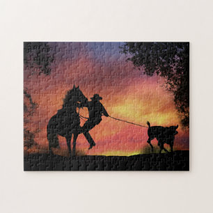 Steer Roping Country Westerne Cowboy Legpuzzel
