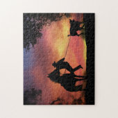 Steer Roping Country Westerne Cowboy Legpuzzel (Verticaal)