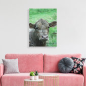 Steer Says Hallo Canvas Afdruk (Insitu (Woonkamer))