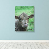 Steer Says Hallo Canvas Afdruk (Insitu (Houten vloer))