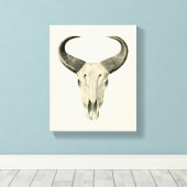 Steer Skull Canvas afdrukken (Insitu (Houten vloer))