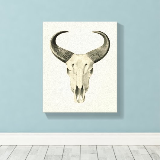 Steer Skull Canvas afdrukken (Insitu (Houten vloer))
