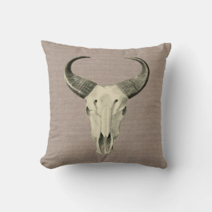 Steer Skull Pillow Kussen