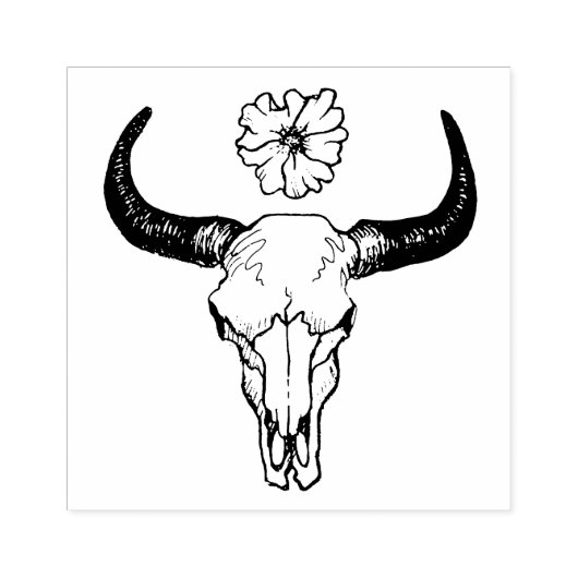 Steer Skull Rubberstempel (Afrduk)