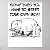 Steer uw eigen Boat Quote met Funny Elephant Poster (Voorkant)