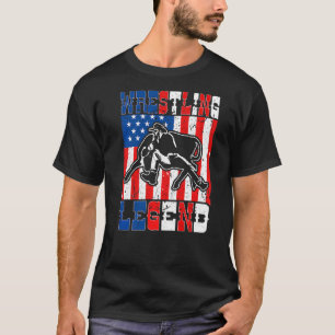 Steer Wrestling Legend Amerikaanse vlag Rodeo Bull T-shirt