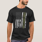 Steer Wrestling Patriottische Amerikaanse vlag Rod T-shirt (Voorkant)