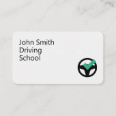 Steering Wheel & checkmark - Driving School Visitekaartje (Voorkant)