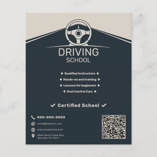 Steering Wheel - Driving School Flyer (Voorkant)