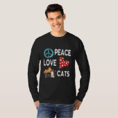 Steering Wheel Heart Peace Love Cats Happy Day Dad T-shirt (Voorkant volledig)