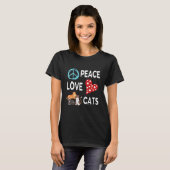 Steering Wheel Heart Peace Love Cats Happy Day Pap T-shirt (Voorkant volledig)