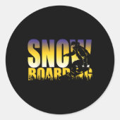 Steezy Snowboarden Gnarly Gift Ronde Sticker (Voorkant)