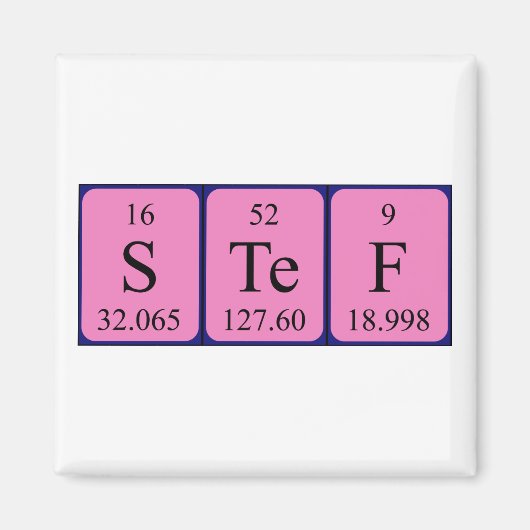 Stef periodieke lijstnaam magneet (Voorkant)