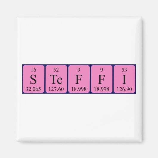 Steffi periodieke lijst naam magneet (Voorkant)