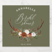 Steg bijtende, groene botanische vrijgezellenfeest likeurfles etiket (Enkel label)