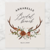 Steg roestbruine roest botanische brunch wijn etiket (Enkel label)