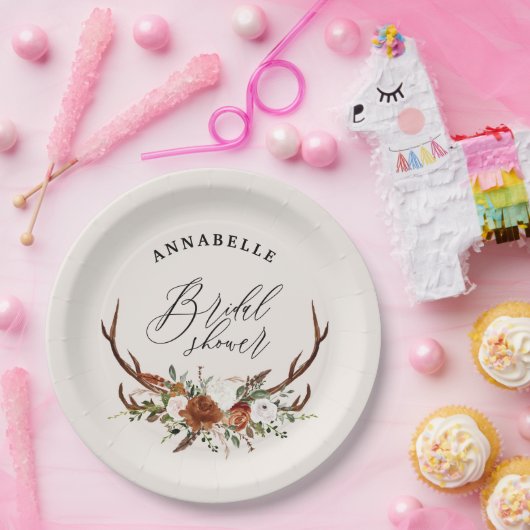 Steg roestbruine roestbodem botanische vrijgezelle papieren bordje (Feest)