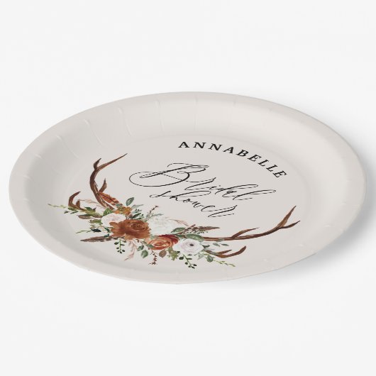 Steg roestbruine roestbodem botanische vrijgezelle papieren bordje (Gekanteld)