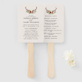 Steg Roestterracotta floral rustige moderne Handwaaier (Voorkant en achterkant)