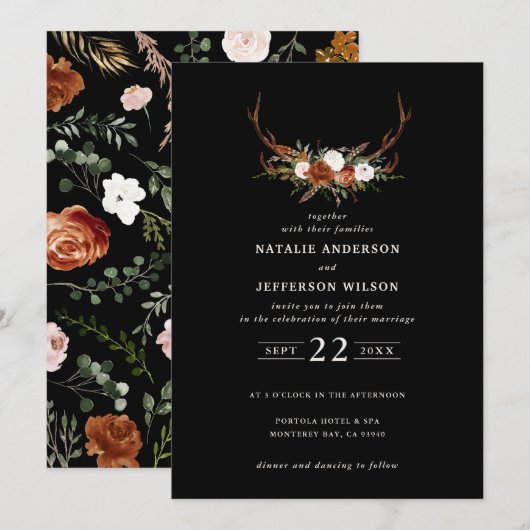 Steg Roestterracotta floral rustige moderne Kaart (Voorkant / Achterkant)