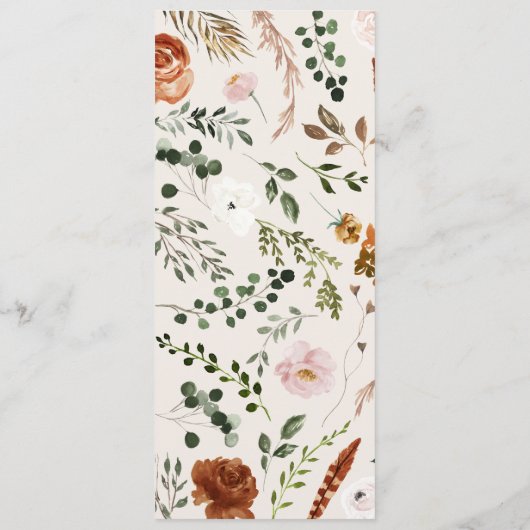 Steg Roestterracotta floral rustige moderne Menu (Achterkant)