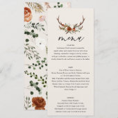 Steg Roestterracotta floral rustige moderne Menu (Voorkant / Achterkant)