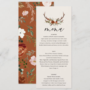 Steg Roestterracotta floral rustige moderne Menu