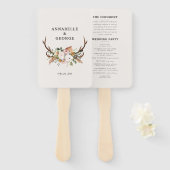 Steg roestterracotta floropink chic handwaaier (Voorkant en achterkant)