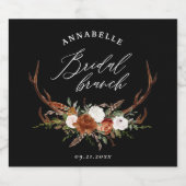 Steg roestzwart botanisch brunch likeurfles etiket (Enkel label)