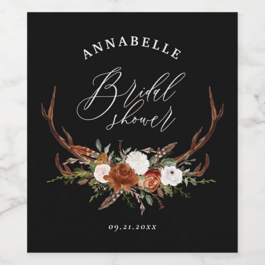 Steg roestzwart, botanisch vrijgezellenfeest wijn etiket (Enkel label)