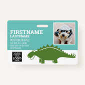 Stegasaurus Pediatrische Dagelijkse Zorgfoto werkn Badge (Voorkant)