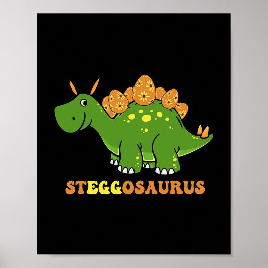 Steggosaurus Egg Dinosaur Happy Paasdag Trex Fe Poster (Voorkant)