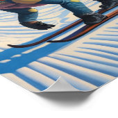 Stego-Slopes: Skiën Stegosaurus Wandkunst Poster (Hoek)