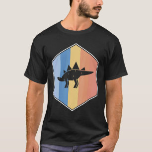 Stegoïsme met retrokleuren in een hexagon t-shirt