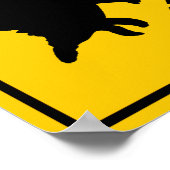 Stegosaur Crossing Highway Sign Dinosaur Poster (Hoek)