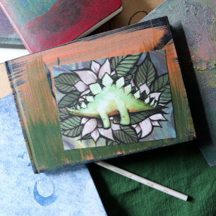 Stegosaur Dinosaur Flower Dinosaurs Briefkaart