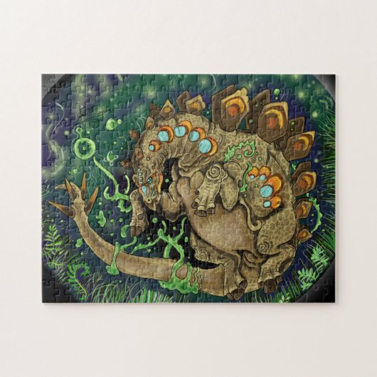 Stegosaurous Dinosaur Art Legpuzzel (Horizontaal)