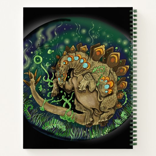 Stegosaurous Dinosaur Art Notitieboek (Achterkant)