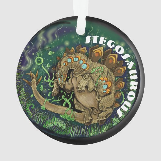 Stegosaurous Dinosaur Art Ornament (achterkant)
