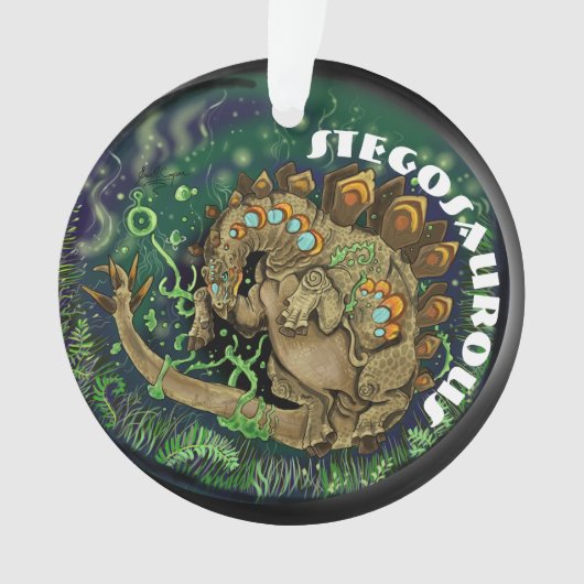 Stegosaurous Dinosaur Art Ornament (voorkant)