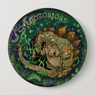 Stegosaurous Dinosaur Art Ronde Button 4,0 Cm