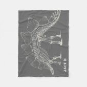 Stegosaurus aan de Max Dinosaur Botten grijs Fleece Deken (Voorkant)