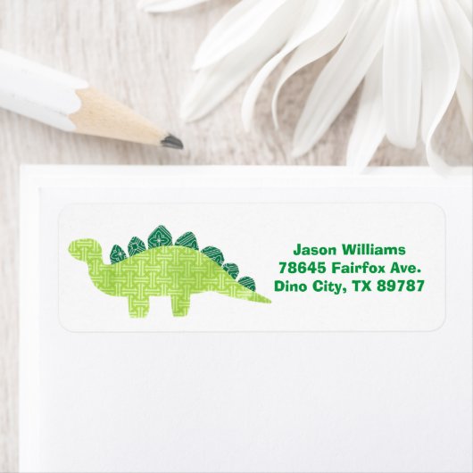 Stegosaurus Adreslabel Etiket (Insitu)