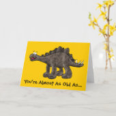 Stegosaurus Birthday Card Kaart (Gele Bloem)