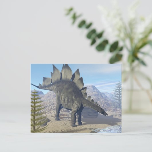 Stegosaurus dinosaur - 3D rendering Briefkaart (Staand voorkant)