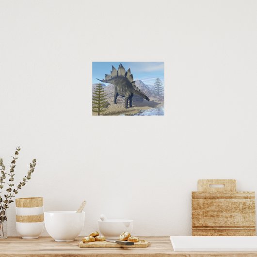 Stegosaurus dinosaur - 3D rendering Poster (Keuken)