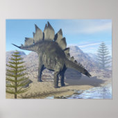 Stegosaurus dinosaur - 3D rendering Poster (Voorkant)